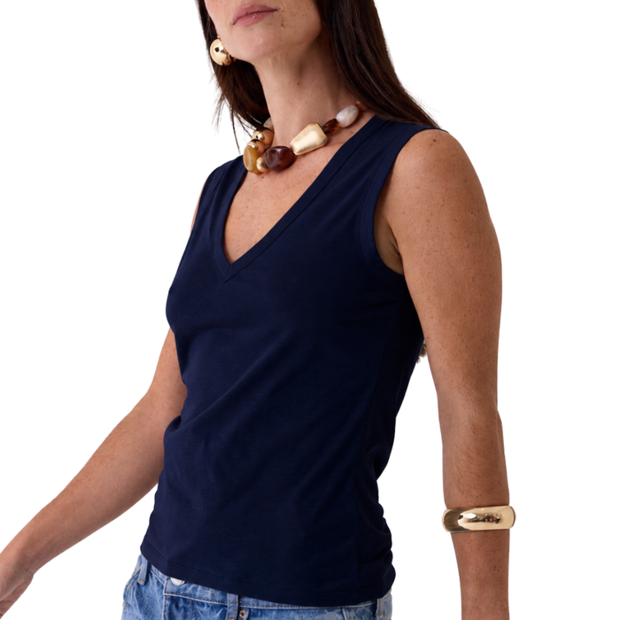Cotton Silk V-neck Tank