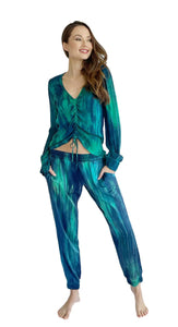 Drawstring Tie Dye Top