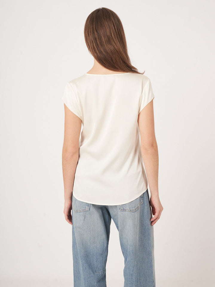 Sleeveless Silk Pocket Blouse
