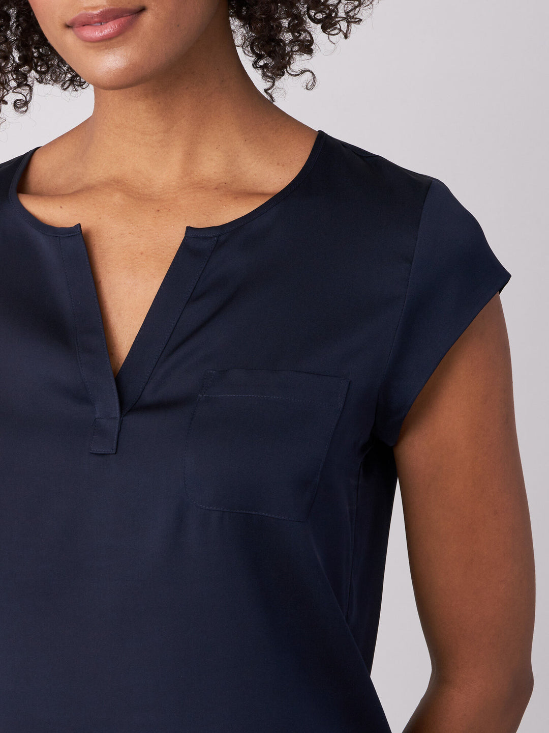 Sleeveless Silk Pocket Blouse
