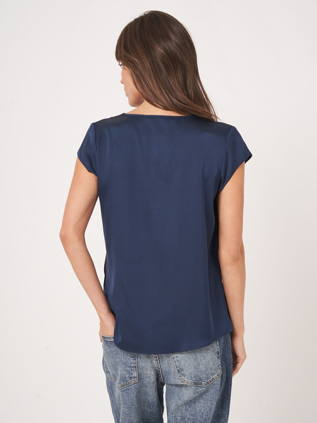 Sleeveless Silk Pocket Blouse