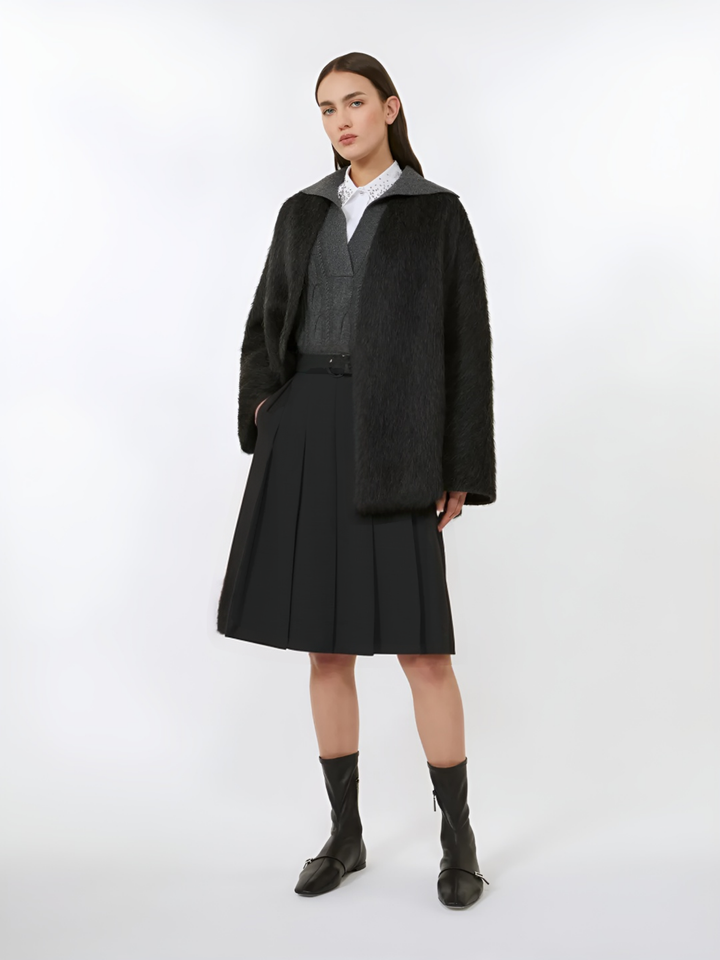 Gimmy Pleated Wool Skirt