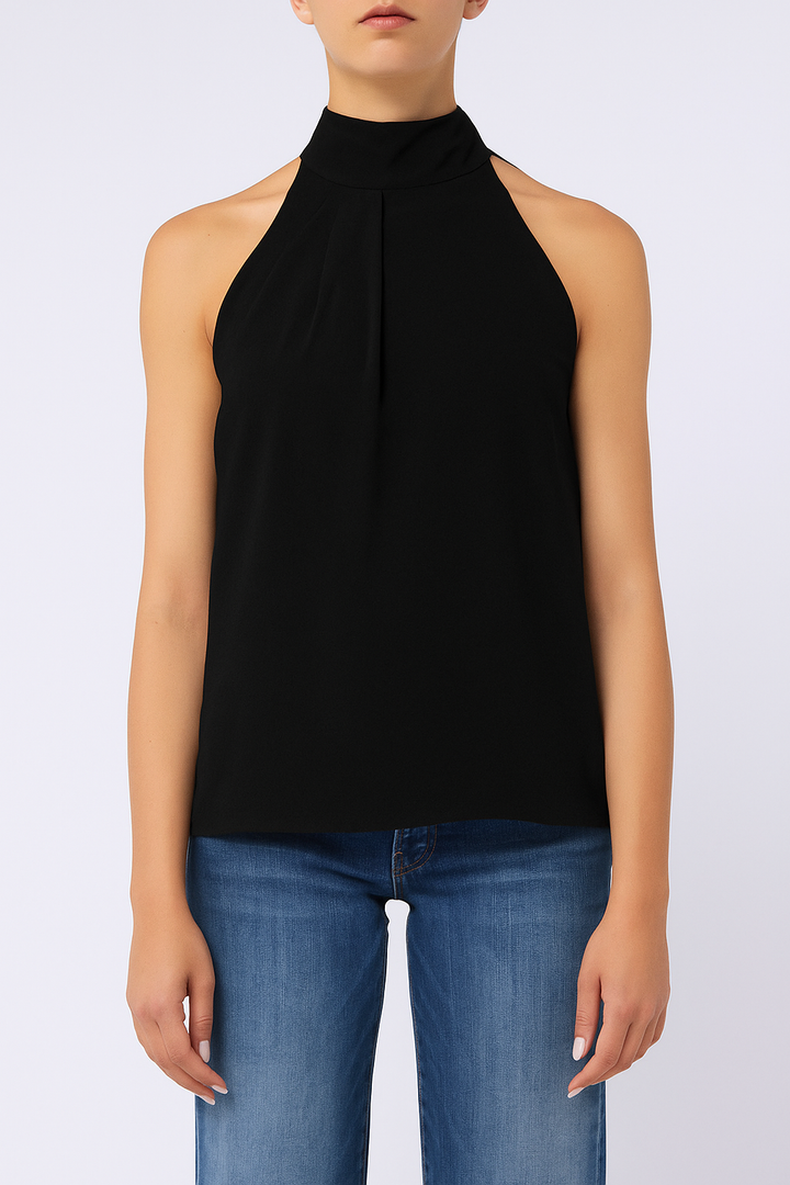 Jumbo Halterneck Top - Black