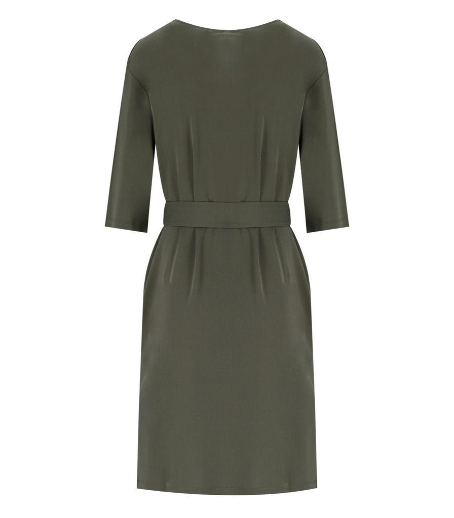Rosano Belted Dress - Dark Green
