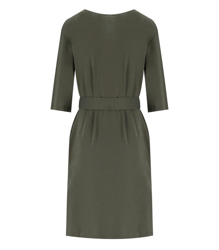 Rosano Belted Dress - Dark Green