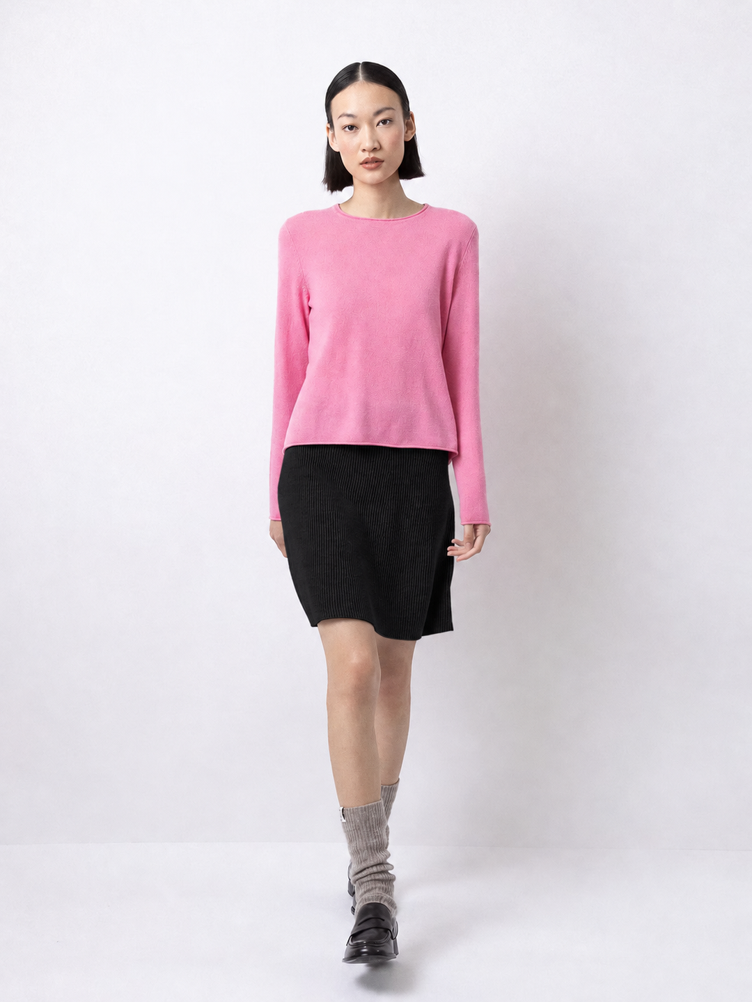 Flared Skirt in Full Cardigan Stitch
