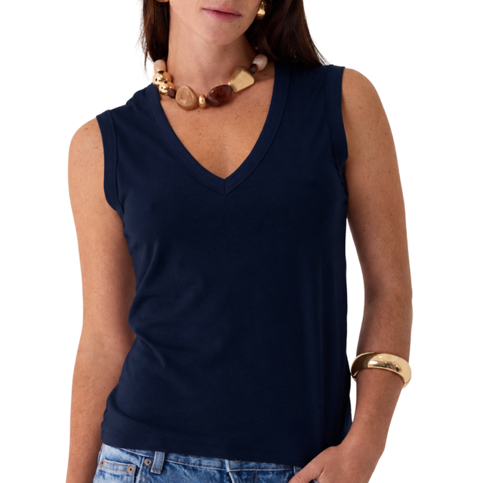 Cotton Silk V-neck Tank