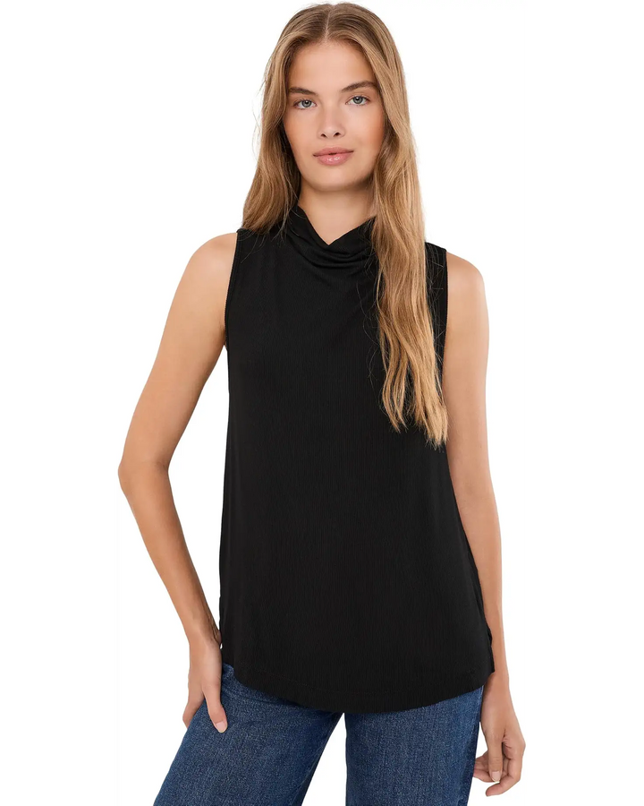 Minka Pleated Mock Neck