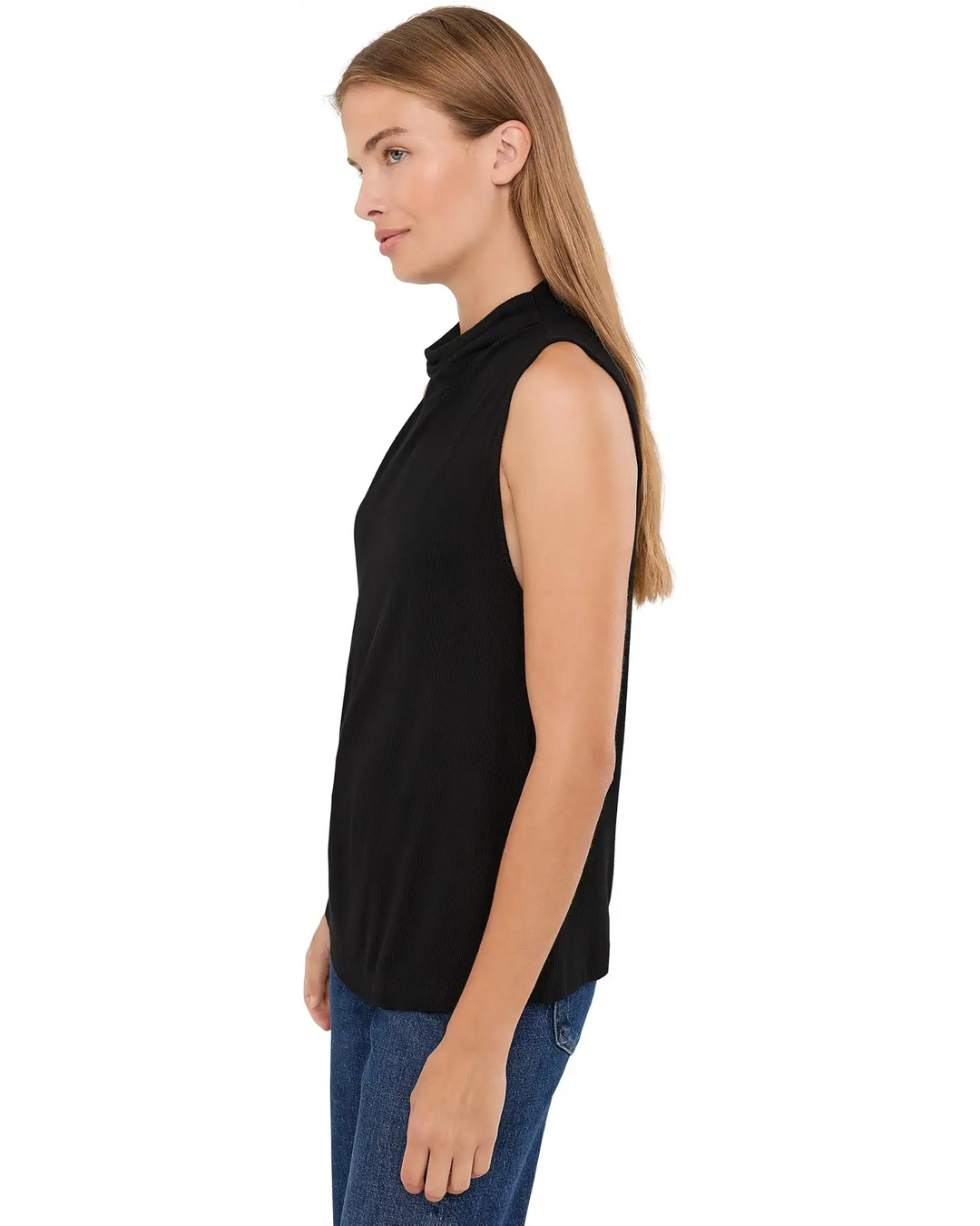 Minka Pleated Mock Neck
