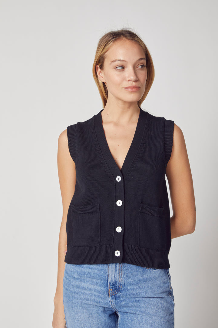 Cotton Vest - Black