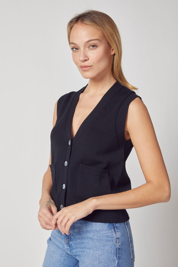 Cotton Vest - Black