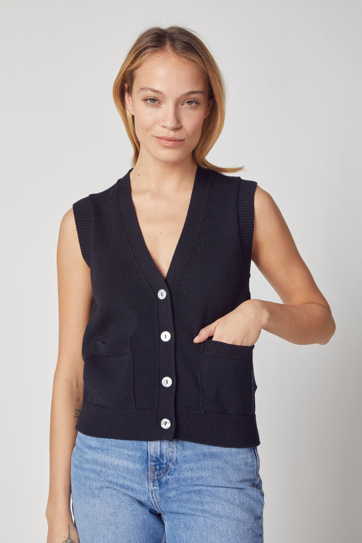 Cotton Vest - Black