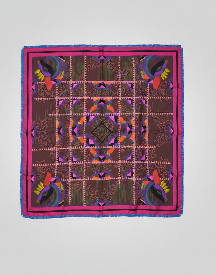 Geo Silk Print Scarf