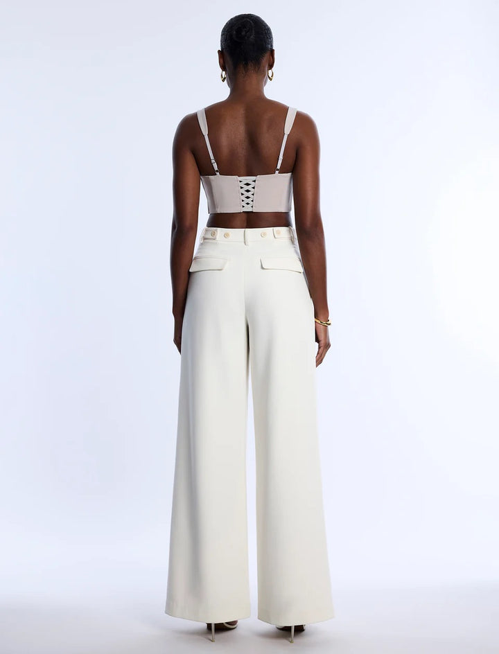 Pleat Front Wide Leg Pant