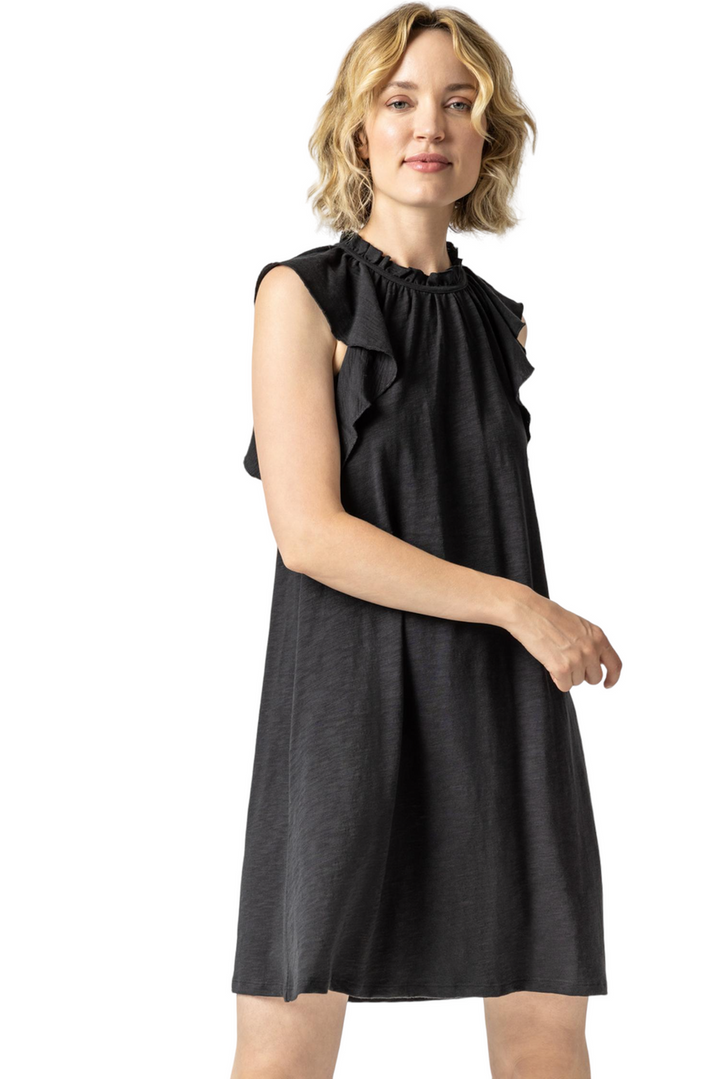 Ruffle Trim Sleeveless Dress