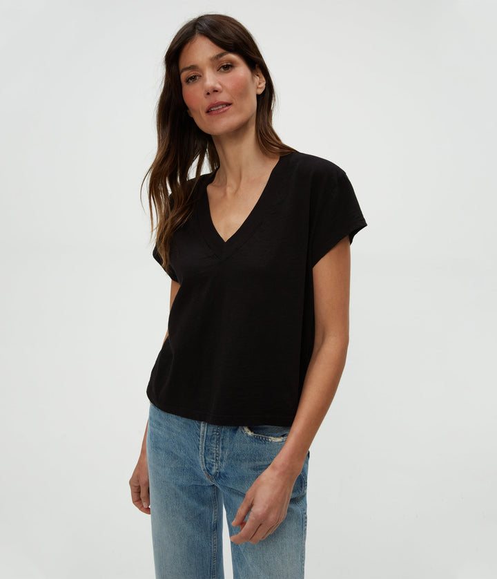 Harlan Cropped V Neck Tee