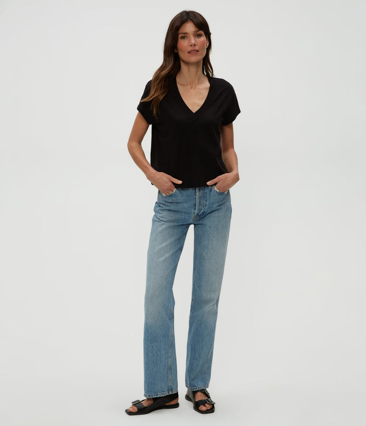 Harlan Cropped V Neck Tee