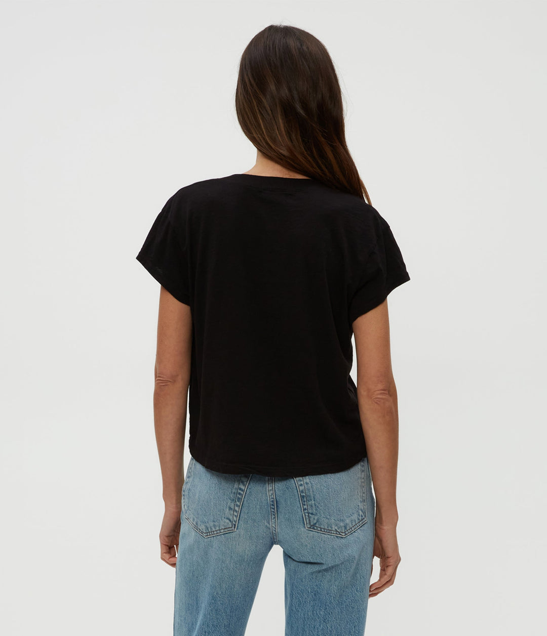 Harlan Cropped V Neck Tee