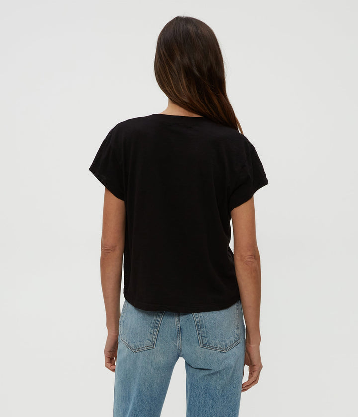 Harlan Cropped V Neck Tee
