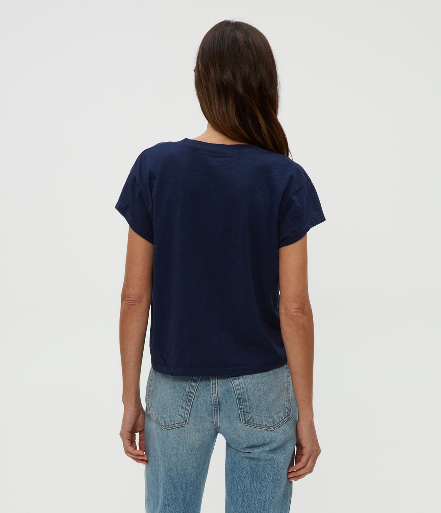 Harlan Cropped V Neck Tee – LIANA NYC