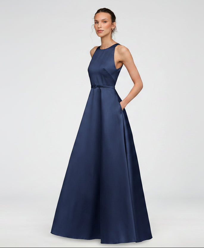 Minta Mikado Halter Gown