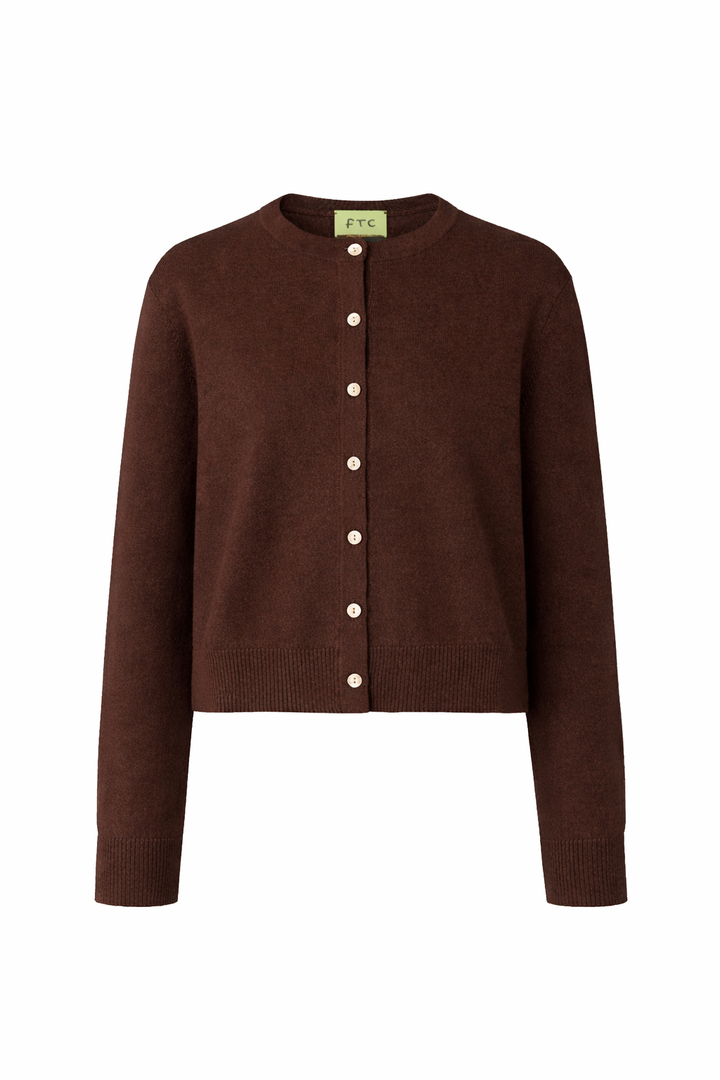 Classic Knit Cardigan with Ribbed Hem