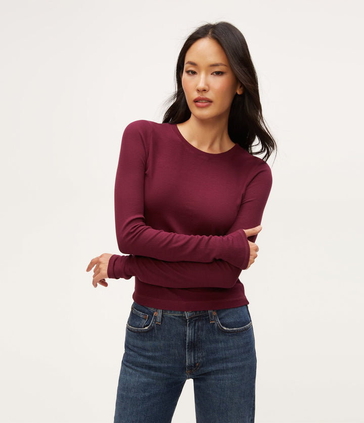 Finn Cropped Long Sleeve Crew Neck