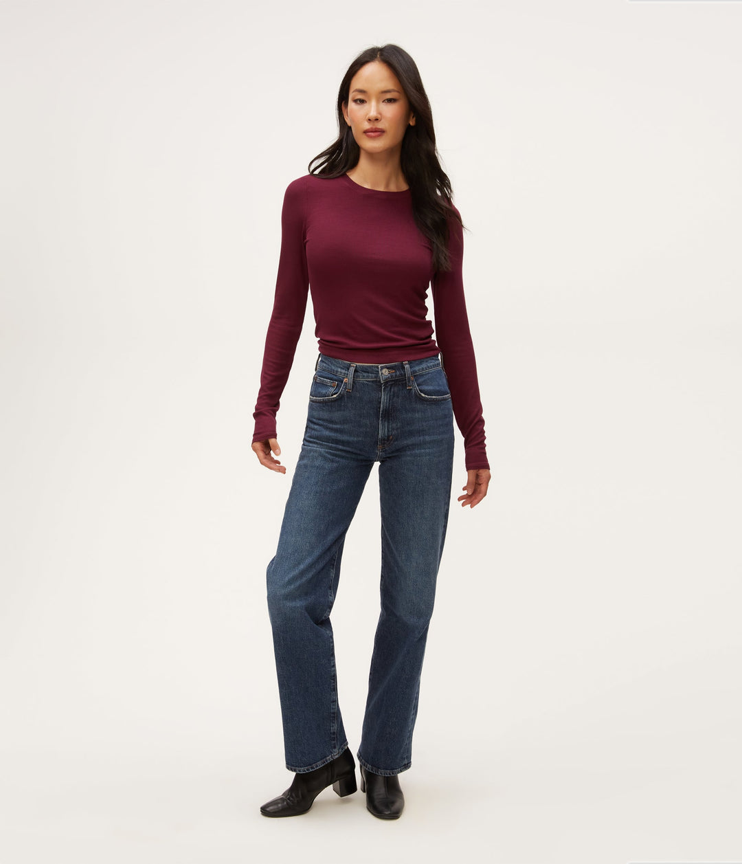 Finn Cropped Long Sleeve Crew Neck
