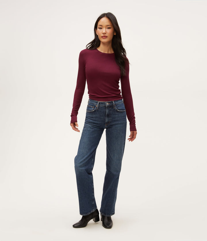 Finn Cropped Long Sleeve Crew Neck