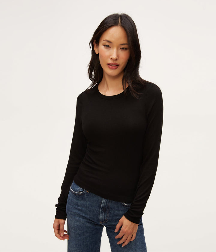 Finn Cropped Long Sleeve Crew Neck