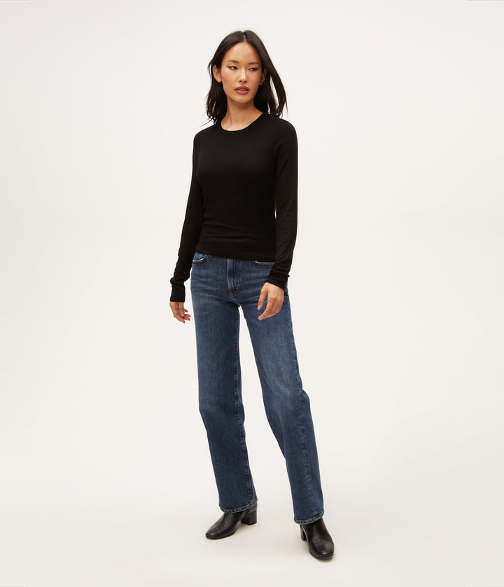 Finn Cropped Long Sleeve Crew Neck