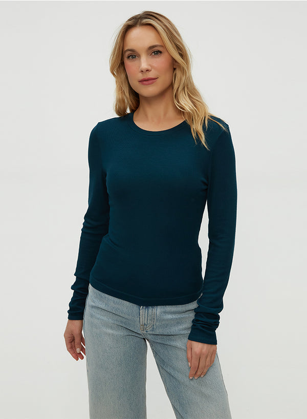Finn Cropped Long Sleeve Crew Neck