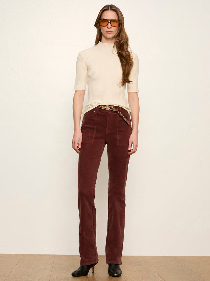 High Neck Ribbed Top