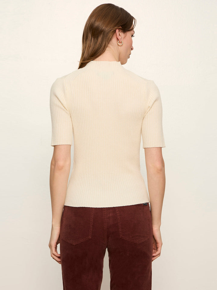 High Neck Ribbed Top