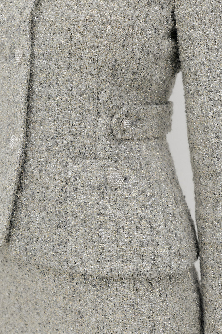 Silvia Tweed Jacket - Silver