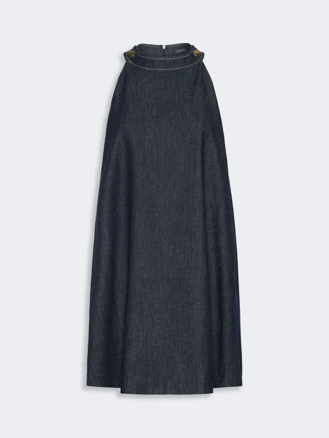 Short Sleeveless Cotton Denim Dress