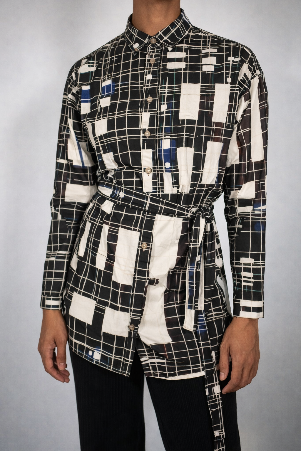 Splotched Plaid Shirt