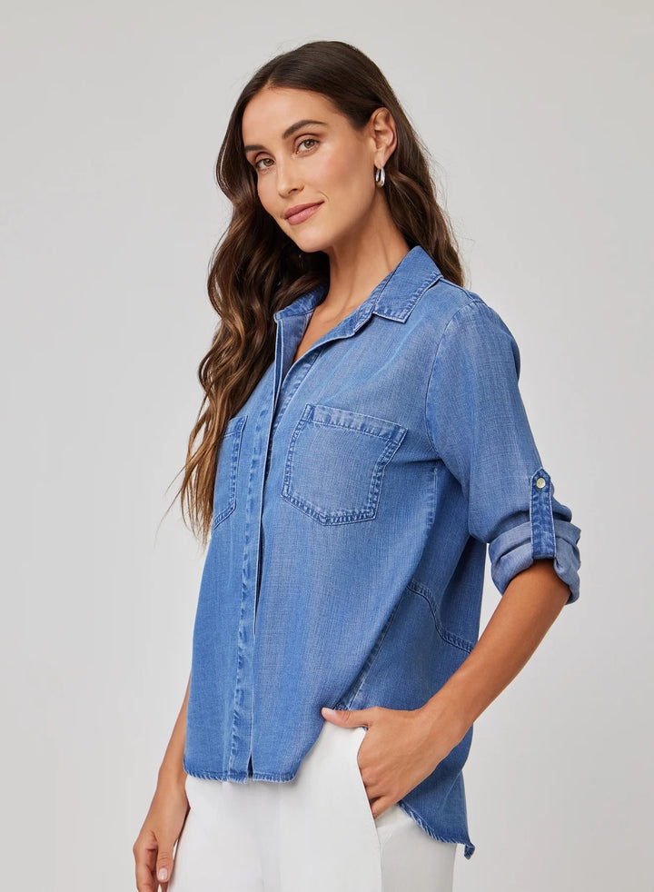 Split Back Button Down - Moonlit Haze Wash