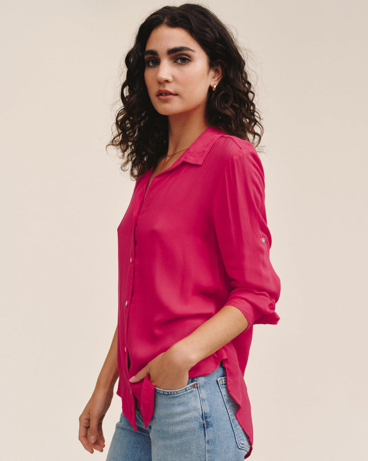 Clean Shirt With Roll Sleeve - Pink Paradise