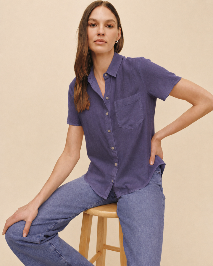 Short Sleeve Pocket Button Down - Surf