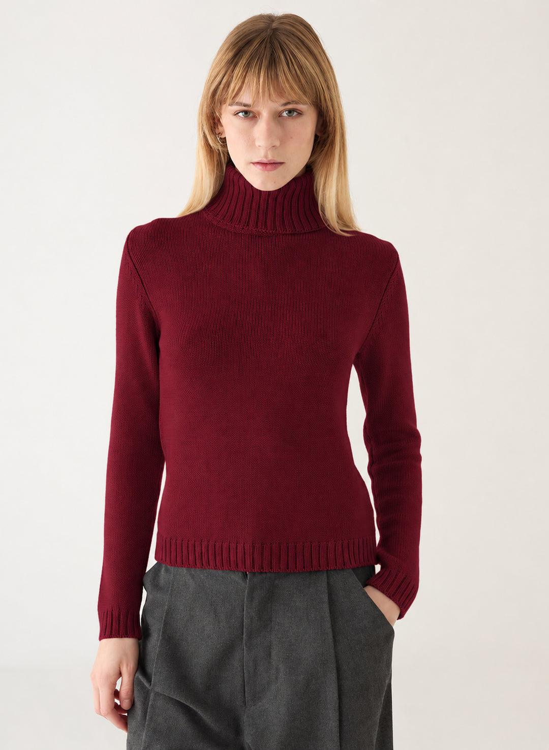 Turtleneck Sweater - Cherry