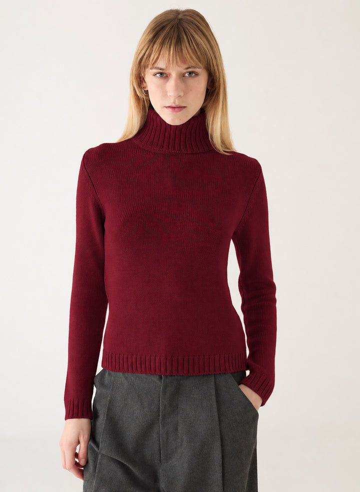Turtleneck Sweater - Cherry