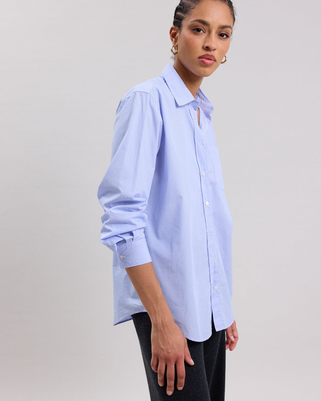 Cover Cotton Poplin Stripe Shirt