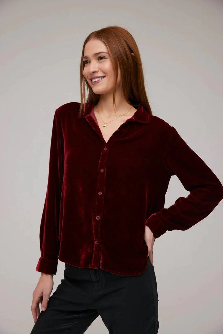 Long Sleeve Velvet Shirt