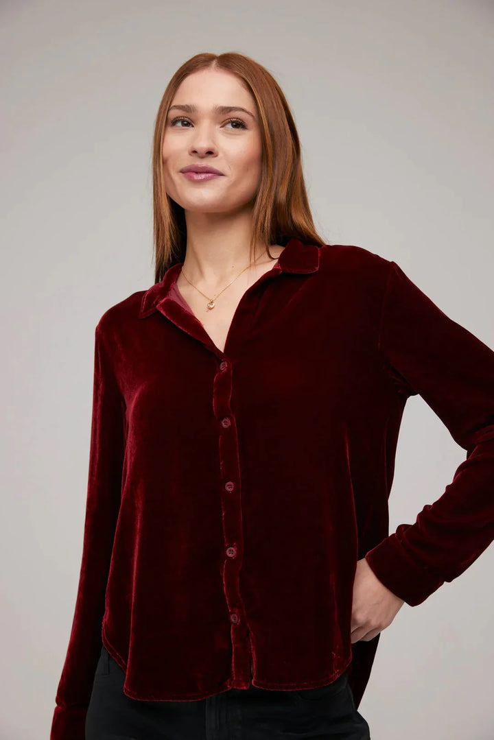 Long Sleeve Velvet Shirt