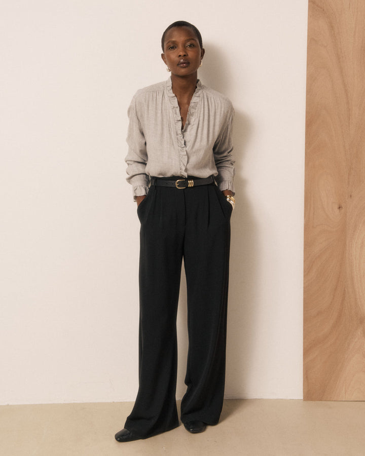 Ruffle V Neck Shirt