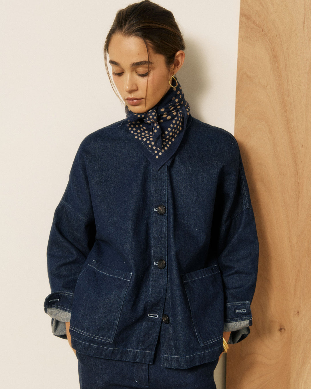 Navy Dot Scarf