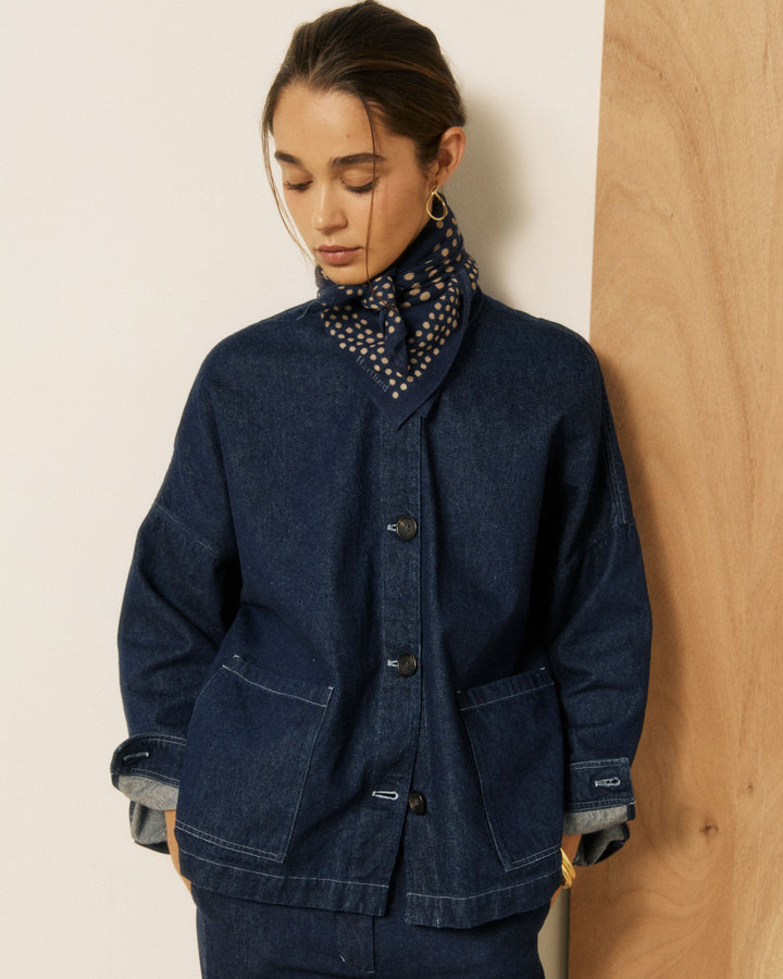 Navy Dot Scarf