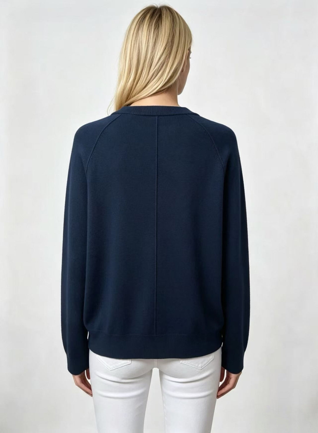 V Neck Cardigan - Navy