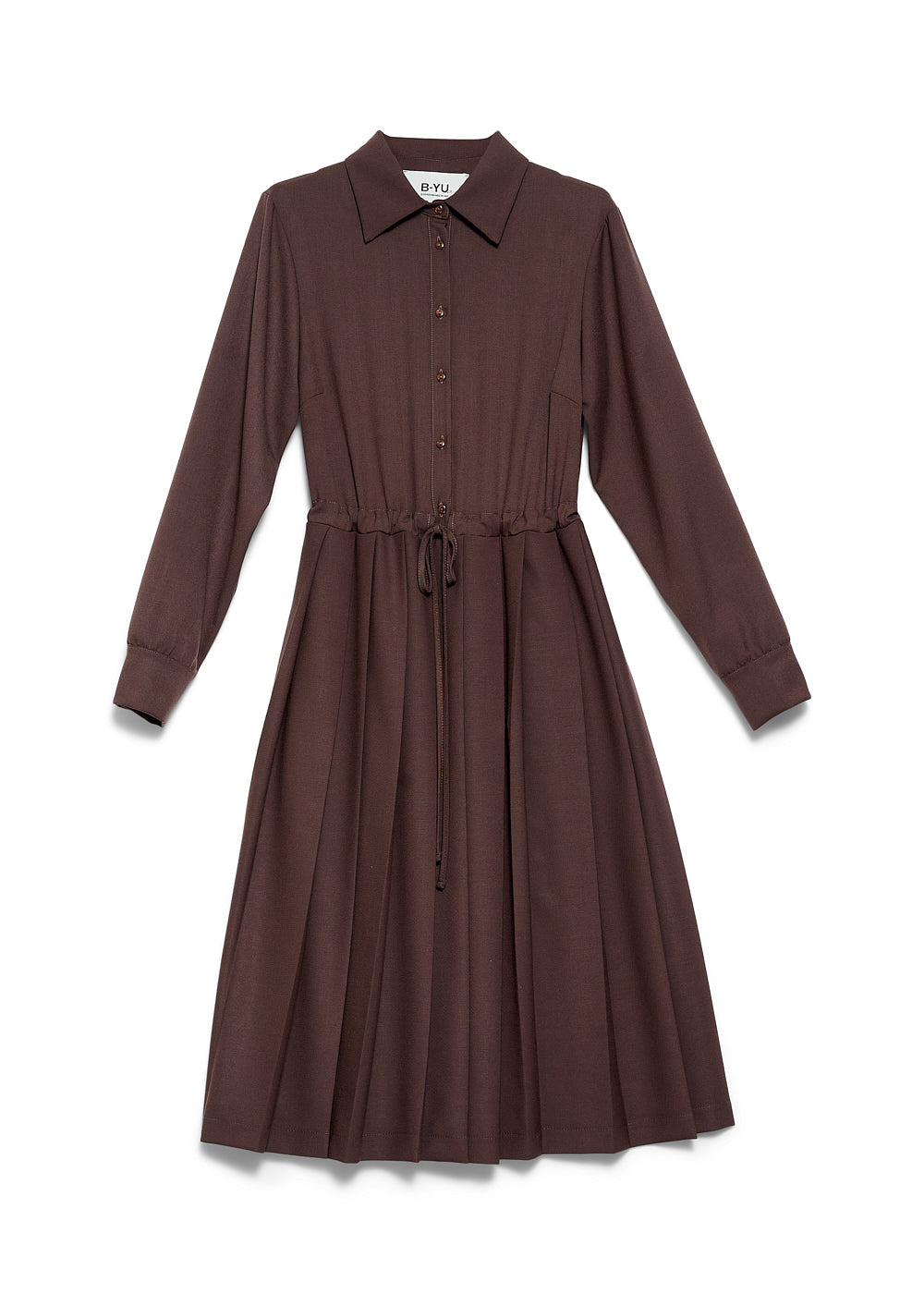 Long Sleeve Shirt Dress - Camel